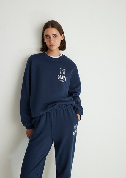 Mavi Logo Baskılı Lacivert Sweatshirt 1S10148-70488