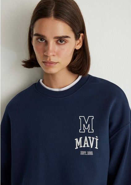 Mavi Logo Baskılı Lacivert Sweatshirt 1S10148-70488