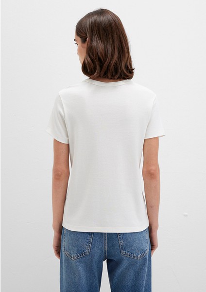 Bisiklet Yaka İnterlok Beyaz Basic Tişört 1612707-70057
