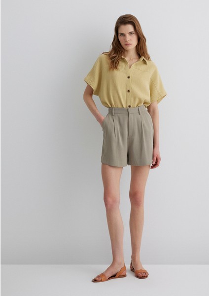 Lux Touch Tencel Tm Gri Lyocell Şort 1410163-70352