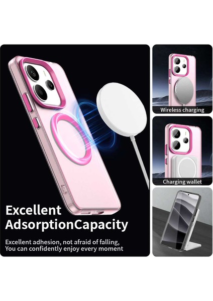 Xiaomi Redmi Note 14 4g,için Eabhulie Kılıf, Manyetik Yarı Saydam Mat Arka Kapak, Darbeye Dayanıklı Kılıf (Yurt Dışından) modelleri