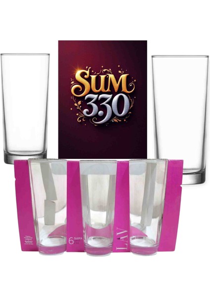 6 Lı Rakı & Meşrubat Bardağı 190 cc Cam Bardak