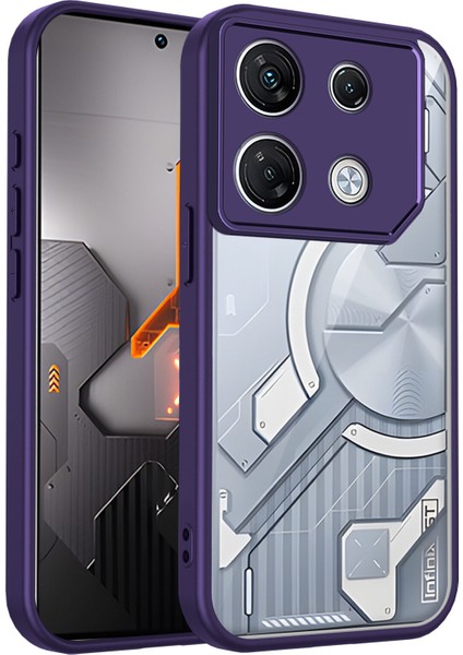 Infinix Gt 20 Pro,için Eabhulie Kılıf, Kamera Lens Korumalı Hibrit 2'si 1 Arada Şeffaf Kılıf-Mor (Yurt Dışından)