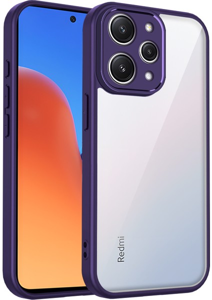 Xiaomi Redmi 12 4g,için Eabhulie Kılıf, Kamera Lens Korumalı Hibrit 2'si 1 Arada Şeffaf Kılıf-Mor (Yurt Dışından)