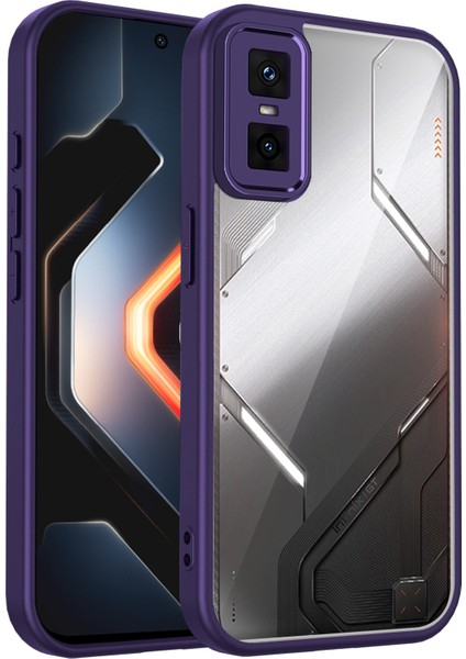 Infinix Gt 30 Pro,için Eabhulie Kılıf, Kamera Lens Korumalı Hibrit 2'si 1 Arada Şeffaf Kılıf-Mor (Yurt Dışından)
