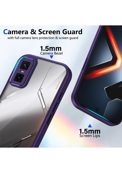 Infinix Gt 30 Pro,için Eabhulie Kılıf, Kamera Lens Korumalı Hibrit 2'si 1 Arada Şeffaf Kılıf-Mor (Yurt Dışından) modelleri