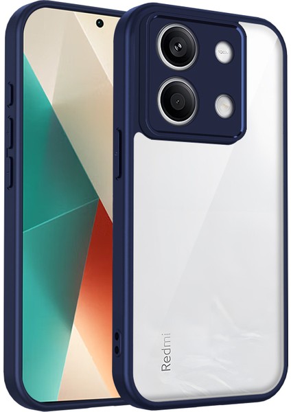 Xiaomi Redmi Note 13 4g,için Eabhulie Kılıf, Kamera Lens Korumalı Hibrit 2'si 1 Arada Şeffaf Kılıf-Blue (Yurt Dışından)