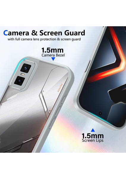 Infinix Gt 30 Pro,için Eabhulie Kılıf, Kamera Lens Korumalı Hibrit 2'si 1 Arada Şeffaf Kılıf-Gri (Yurt Dışından) modelleri