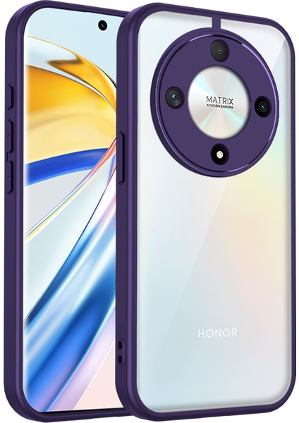 Honor X9B/MAGIC6 Lite,için Eabhulie Kılıf, Kamera Lens Korumalı Hibrit 2'si 1 Arada Şeffaf Kılıf-Mor (Yurt Dışından)