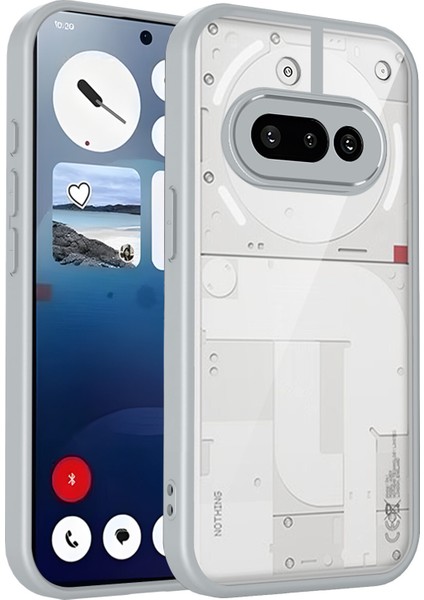Nothing Phone 3A,IÇIN Eabhulie Kılıf, Kamera Lens Korumalı Hibrit 2'si 1 Arada Şeffaf Kılıf-Gri (Yurt Dışından)