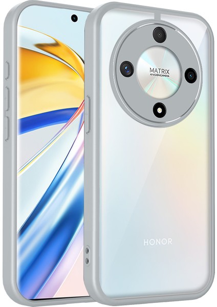 Honor X9B/MAGIC6 Lite,için Eabhulie Kılıf, Kamera Lens Korumalı Hibrit 2'si 1 Arada Şeffaf Kılıf-Gri (Yurt Dışından)