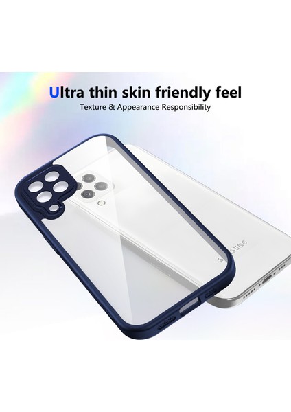 Samsung Galaxy A22 4g,için Eabhulie Kılıf, Kamera Lens Korumalı Hibrit 2'si 1 Arada Şeffaf Kılıf-Blue (Yurt Dışından) fırsatları