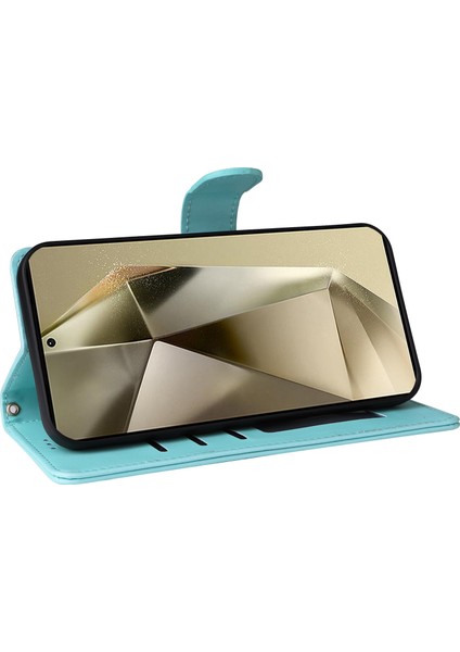 Samsung Galaxy S25 Ultra 5g Için El Kayışı ve Kart Yuvalı Premium Deri Cüzdan Kılıf-Blue (Yurt Dışından) fiyatları