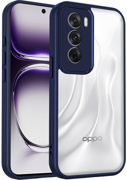 Oppo RENO12 Pro,için Eabhulie Kılıf, Kamera Lens Korumalı Hibrit 2'si 1 Arada Şeffaf Kılıf-Blue (Yurt Dışından)