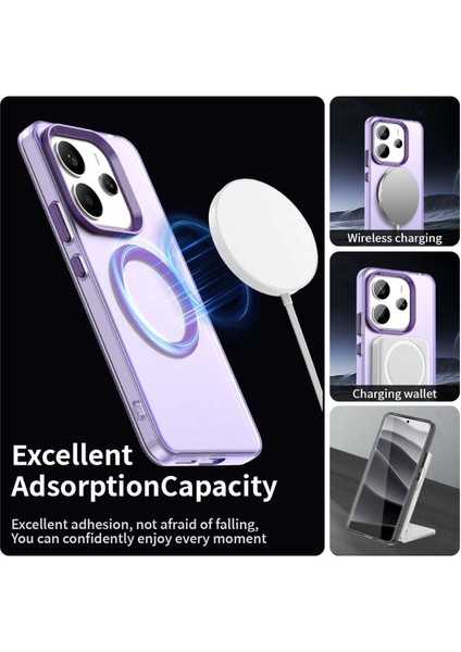 Xiaomi Redmi Note 14 4g,için Eabhulie Kılıf, Manyetik Yarı Saydam Mat Arka Kapak, Darbeye Dayanıklı Kılıf (Yurt Dışından) modelleri