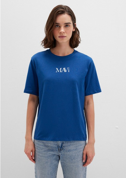 Mavi Logo Baskılı Lacivert Tişört 1611594-82625