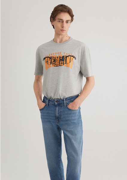 Gremlins Baskılı Gri Tişört 0612301-80196
