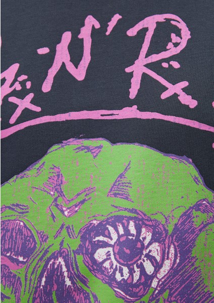 Guns N' Roses Baskılı Lacivert Sweatshirt 0S10182-87822