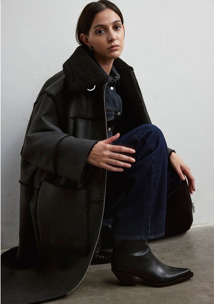 Sherpa Detaylı Suni Süet Kaban 1110572-900