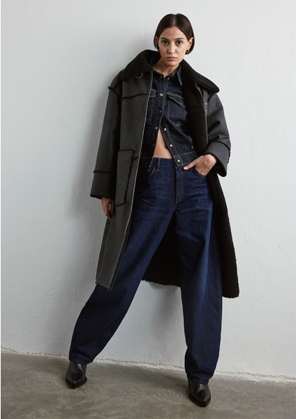 Sherpa Detaylı Suni Süet Kaban 1110572-900