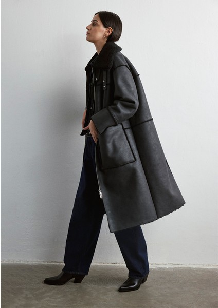 Sherpa Detaylı Suni Süet Kaban 1110572-900