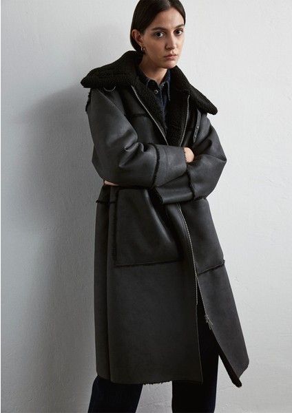 Sherpa Detaylı Suni Süet Kaban 1110572-900