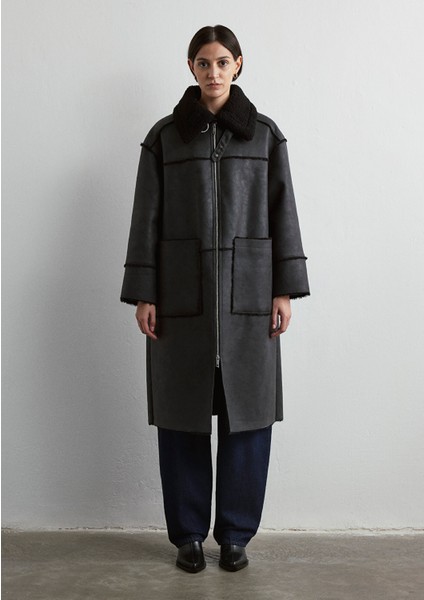 Sherpa Detaylı Suni Süet Kaban 1110572-900