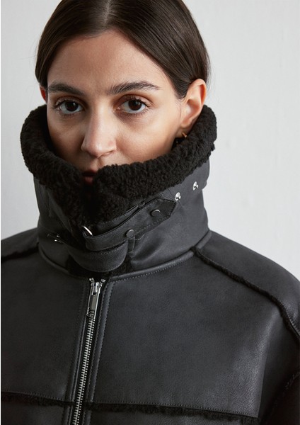 Sherpa Detaylı Suni Süet Kaban 1110572-900