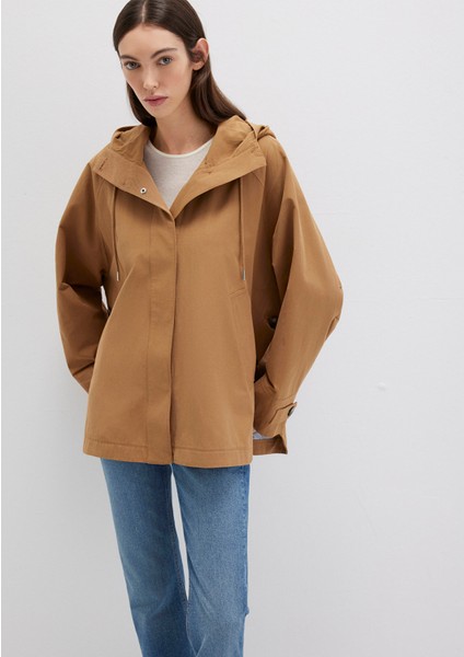 Kapüşonlu Kahverengi Trençkot 1110573-70269