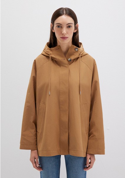 Kapüşonlu Kahverengi Trençkot 1110573-70269