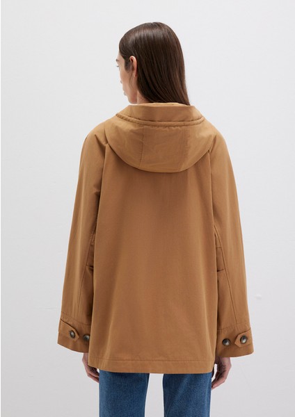 Kapüşonlu Kahverengi Trençkot 1110573-70269