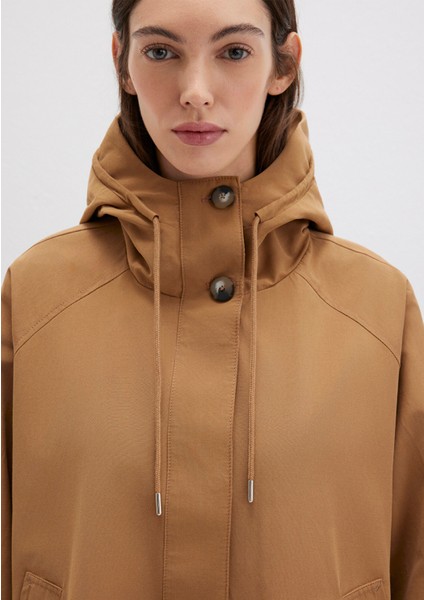 Kapüşonlu Kahverengi Trençkot 1110573-70269