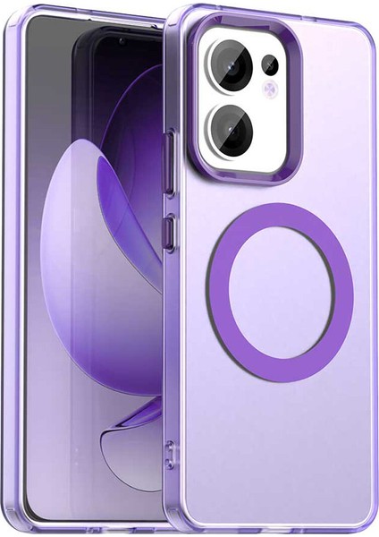 Oppo RENO13 F 5g,için Eabhulie Kılıf, Manyetik Yarı Saydam Mat Arka Kapak, Darbeye Dayanıklı Kılıf (Yurt Dışından)