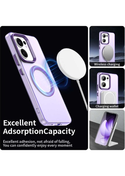 Oppo RENO13 F 5g,için Eabhulie Kılıf, Manyetik Yarı Saydam Mat Arka Kapak, Darbeye Dayanıklı Kılıf (Yurt Dışından) modelleri
