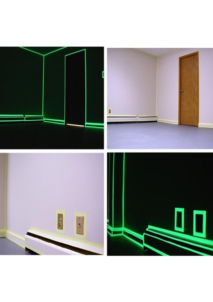 Karanlıkta Işık Veren Yansıyan 4 Metre Fosforlu Yeşil Şerit Bant (5224)