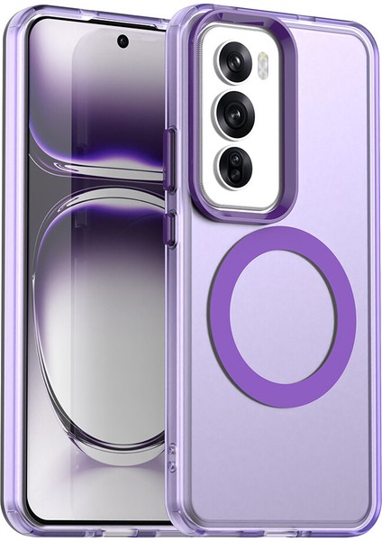 Oppo RENO12 Pro,için Eabhulie Kılıf, Manyetik Yarı Saydam Mat Arka Kapak, Darbeye Dayanıklı Kılıf (Yurt Dışından)