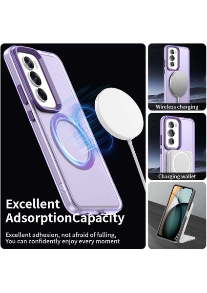 Oppo RENO12 Pro,için Eabhulie Kılıf, Manyetik Yarı Saydam Mat Arka Kapak, Darbeye Dayanıklı Kılıf (Yurt Dışından) modelleri