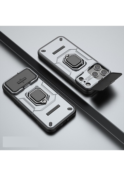 iPhone 17 Pro Max Telefon Kılıfı, Kayar Kamera Kapağı, Döndürülebilir Halka Destekli Askeri Sınıf Darbeye Dayanıklı Koruyucu Kılıf iPhone 17 Pro Max (Yurt Dışından)