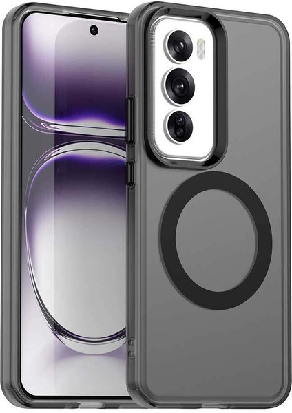 Oppo RENO12 Pro,için Eabhulie Kılıf, Manyetik Yarı Saydam Mat Arka Kapak, Darbeye Dayanıklı Kılıf (Yurt Dışından)