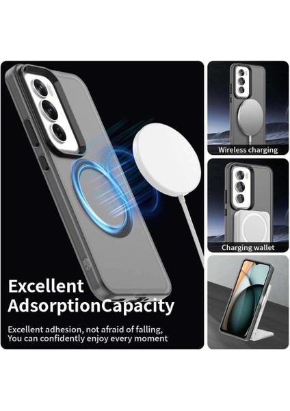 Oppo RENO12 Pro,için Eabhulie Kılıf, Manyetik Yarı Saydam Mat Arka Kapak, Darbeye Dayanıklı Kılıf (Yurt Dışından) modelleri