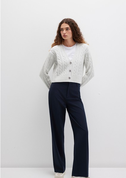 Düğmeli Gri Hırka 1710576-88467