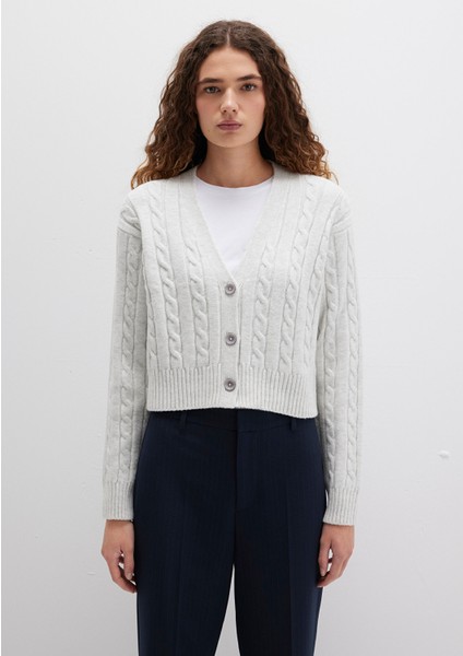 Düğmeli Gri Hırka 1710576-88467