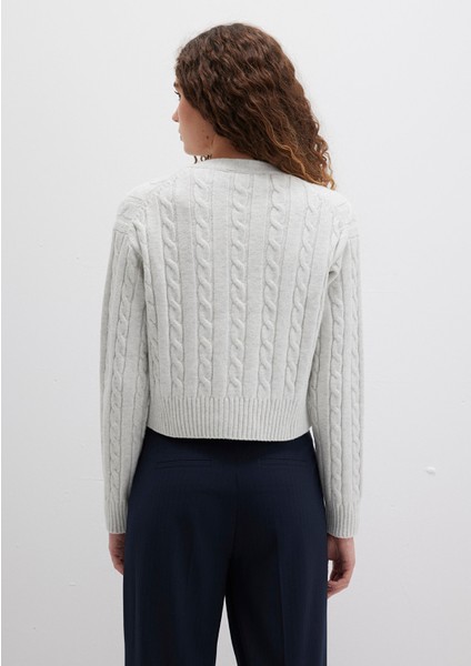 Düğmeli Gri Hırka 1710576-88467