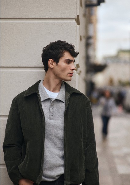 Çift Taraflı Haki Kadife Mont 0110529-80714