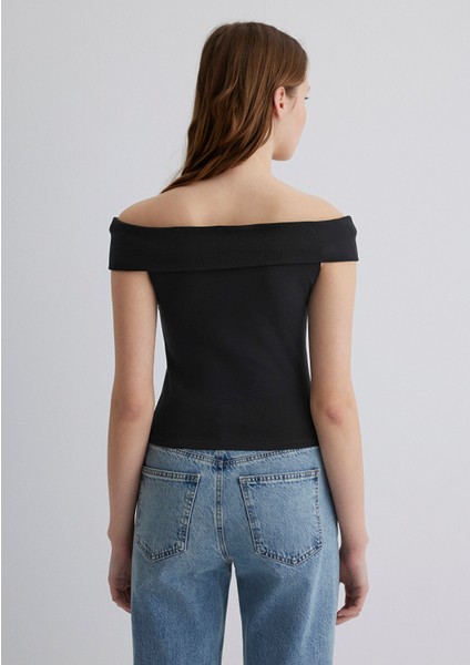 Düşük Omuzlu Siyah Top 1612866-900