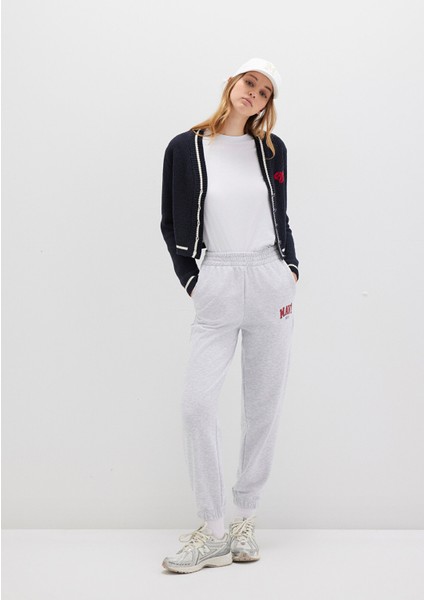 Mavi Logo Baskılı Gri Eşofman Altı 1010757-85438