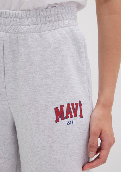 Mavi Logo Baskılı Gri Eşofman Altı 1010757-85438