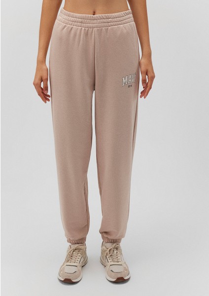 Mavi Logo Baskılı Bej Eşofman Altı 1010757-70043