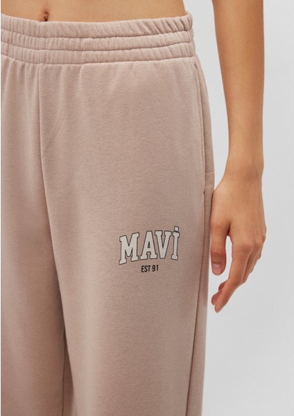 Mavi Logo Baskılı Bej Eşofman Altı 1010757-70043