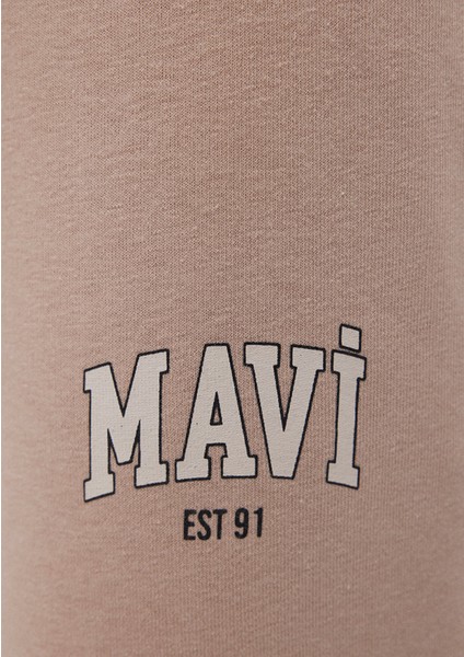 Mavi Logo Baskılı Bej Eşofman Altı 1010757-70043